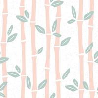 Seamless pattern with bamboo in cartoon style. Vector illustration in pastel color. Cute baby background, stamp texture