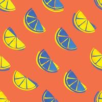 Seamless pattern with citrus brush painted. Colorful watercolor fruit background. vector