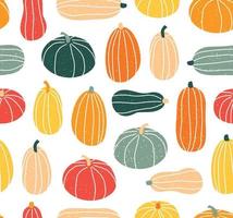 Seamless pattern with pumpkin in pastel colors. Vector illustration in flat design. Halloween background