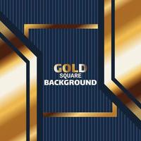 gold abstract square background banner with circle gold color creative digital light modern vector