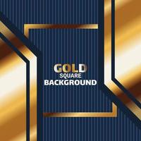 gold abstract square background banner with circle gold color creative digital light modern vector