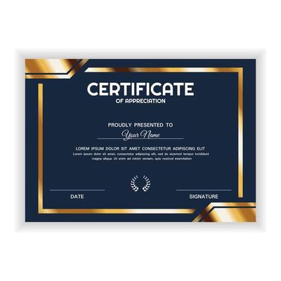 Creative Golden Certificate of Appreciation Award Template