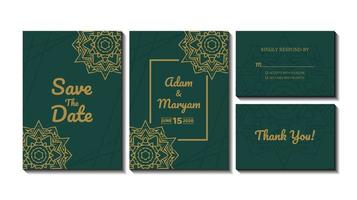 set cover content wedding invitation card with mandala, abstract frame background decoration ornament mockup greeting celebration rustic template vector illustration