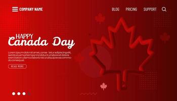 Happy Canada Day poster. 1st july. Vector illustration landing page. Canada Maple leaves background.