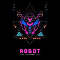 Robot Knight From Future for merchandise, clothing or other with modern scare geometry ornament vector