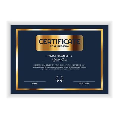 Creative Golden Certificate of Appreciation Award Template