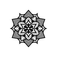 vector mandala blanco y negro aislado en blanco. elemento decorativo circular dibujado a mano vectorial. Ilustración de vector de colección de plantilla de tarjeta de invitación de ornamento de marco de boda