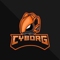 Cyborg Robot e-Sports Mascot Logo. Vector Illustration