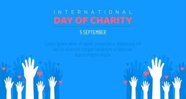 International Day of Charity, 5 September. donate conceptual illustration vector
