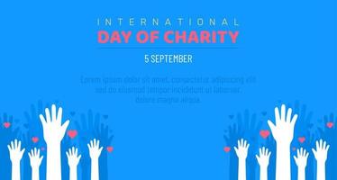 International Day of Charity, 5 September. donate conceptual illustration vector