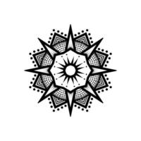 Black and white mandala vector isolated on white. Vector hand drawn circular decorative element. wedding frame ornament invitation card template collection vector illustration
