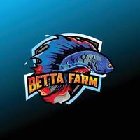 Betta farm mascot logo design vector