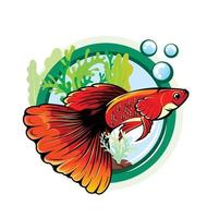 Guppy fish vector logo and illustration