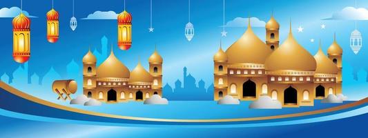 Islamic banner and mosque vector design