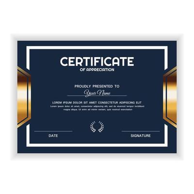 Creative Golden Certificate of Appreciation Award Template