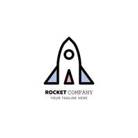 Rocket logo design with simple line art style vector