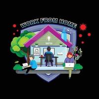 Work from home design vector and illustration