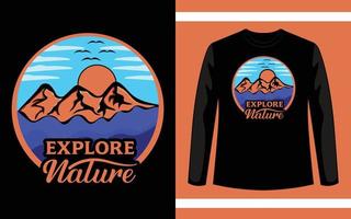 Explore Nature Mountain Vector T-Shirt Design Template