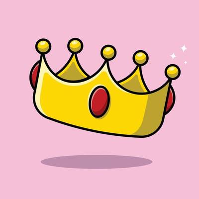Floating Crown Cartoon Vector Icon Illustration. Object Icon Concept Isolated Premium Vector.