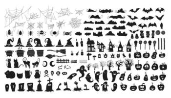 conjunto de elementos halloween - 31 de octubre. ilustración de garabatos dibujados a mano. truco o trato. feliz halloween 2022. vector