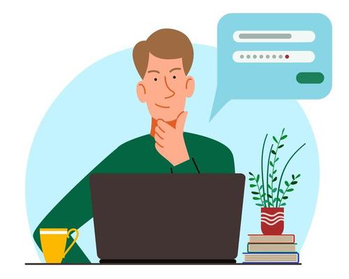 The concept of a man thinking behind a laptop.