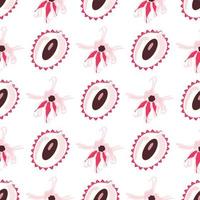 Lychee exotic berries seamless pattern vector