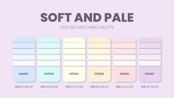 Soft days green color palettes or color schemes are trends combinations and palette guides this year table color shades in RGB or HEX. A color swatch for a  soft day fashion, home, or interior design vector