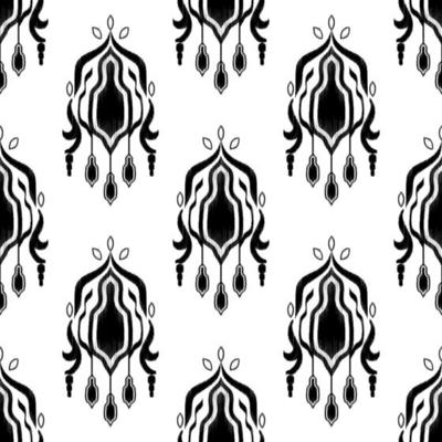 Seamless ethnic pattern black and white, Vector drawing frame element design for fashion clothes, wallpaper, wrapping paper, decoration background.