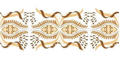 Horizontal seamless ikat pattern, Vector drawing round curve element design for fashion clothes, wallpaper, wrapping paper, decoration background.