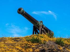 cañón portugués hdr en calton hill en edimburgo foto