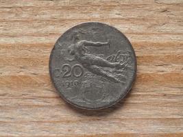 20 cent coin obverse showing woman representing freedom, currenc photo