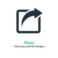 compartir icono en estilo moderno y plano aislado en fondo blanco. compartir símbolos para aplicaciones web y móviles. vector