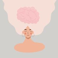 The concept of mental health.Positive thinking as a way of thinking. Flat vector illustration