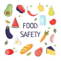 The concept of a flat vector illustration of healthy food safety for a banner, website, landing page template, advertisement and leaflet