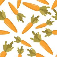 Trendy seamless pattern with carrots. Hand drawn modern illustration of different size carrots. Fabric, web, app, stationery. vector