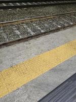 railway tracks and platform photo