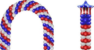 4th of july decorations with balloons. american independence party decorations vector