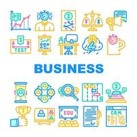 Business Situations Collection Icons Set Vector Illustration