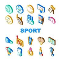 Sport Game Sportsman Activity Icons Set Vector