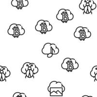 Cloud Service Storage Vector Seamless Pattern