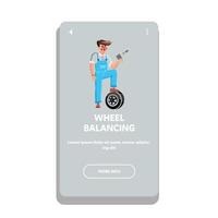 Wheel Balancing Examination And Fix Worker Vector