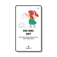 Kid Girl Art Creativity And Recreation Time Vector