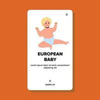 bebé europeo en vector de gabinete médico pediatra