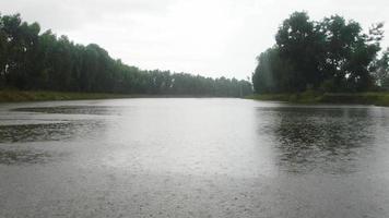 paysage pluie à la rivière video