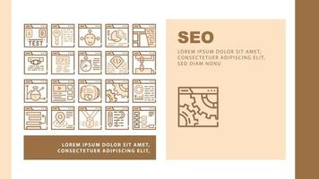 Seo Search Engine Optimization Landing Header Vector