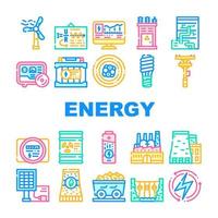 Energy Manufacturing Collection Icons Set Vector