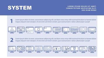 vector de encabezado de aterrizaje de pc del sistema operativo