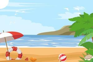 Summer beach elements background vector