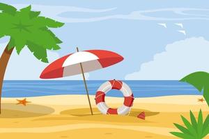 Summer beach elements background vector