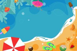 Summer beach elements background vector